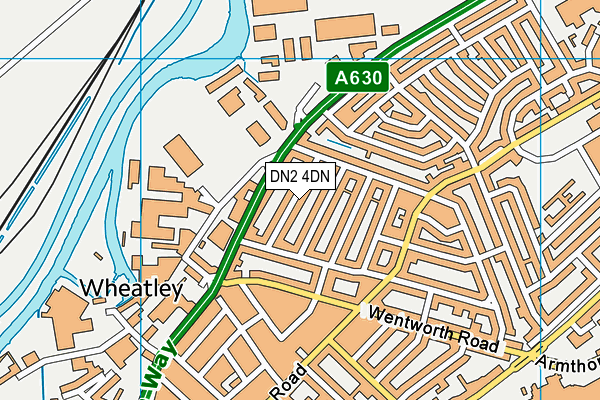 DN2 4DN map - OS VectorMap District (Ordnance Survey)