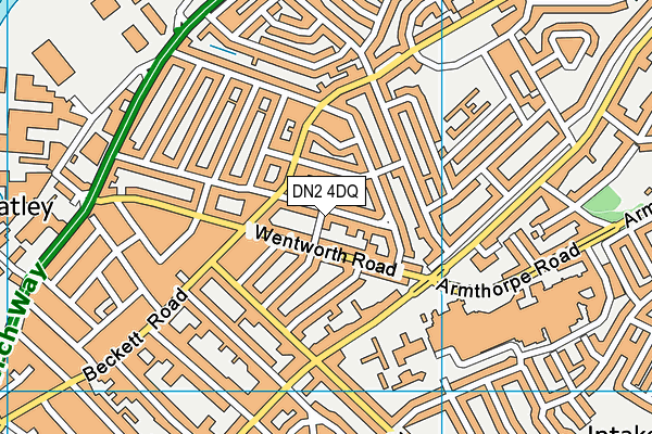 DN2 4DQ map - OS VectorMap District (Ordnance Survey)