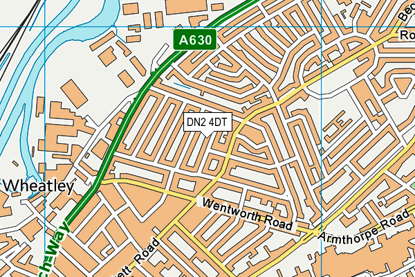 DN2 4DT map - OS VectorMap District (Ordnance Survey)
