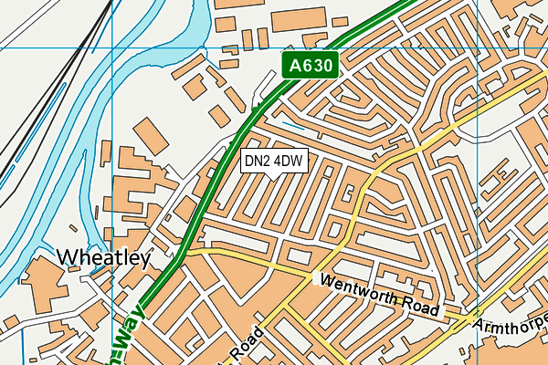 DN2 4DW map - OS VectorMap District (Ordnance Survey)