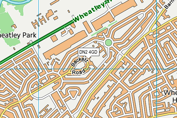 DN2 4GD map - OS VectorMap District (Ordnance Survey)