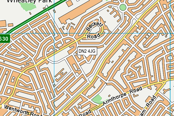 DN2 4JG map - OS VectorMap District (Ordnance Survey)
