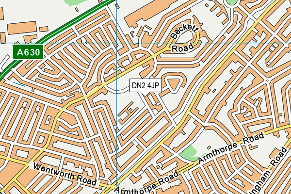 DN2 4JP map - OS VectorMap District (Ordnance Survey)