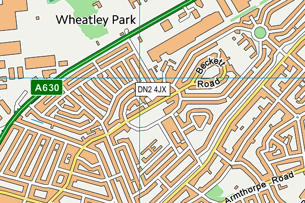 DN2 4JX map - OS VectorMap District (Ordnance Survey)