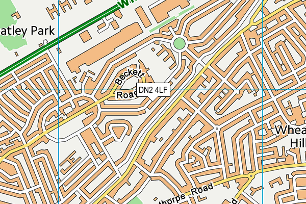 DN2 4LF map - OS VectorMap District (Ordnance Survey)