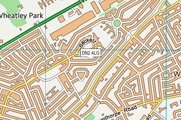 DN2 4LG map - OS VectorMap District (Ordnance Survey)