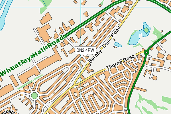 DN2 4PW map - OS VectorMap District (Ordnance Survey)