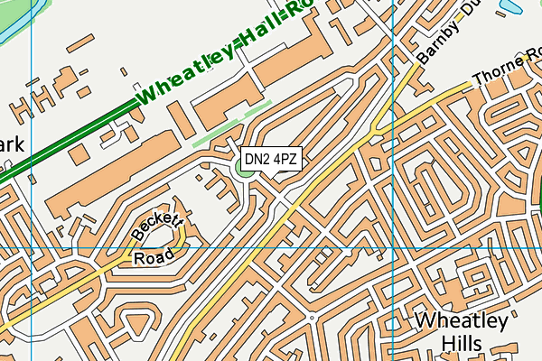 DN2 4PZ map - OS VectorMap District (Ordnance Survey)