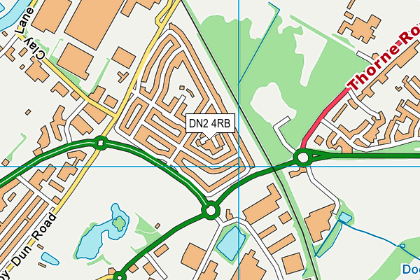 DN2 4RB map - OS VectorMap District (Ordnance Survey)