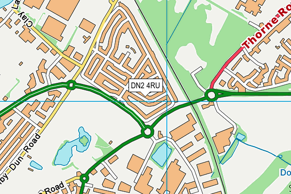 DN2 4RU map - OS VectorMap District (Ordnance Survey)