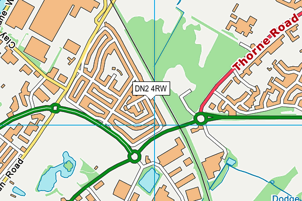 DN2 4RW map - OS VectorMap District (Ordnance Survey)
