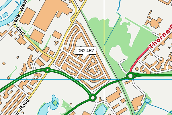 DN2 4RZ map - OS VectorMap District (Ordnance Survey)
