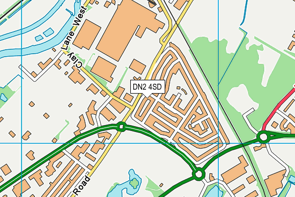 DN2 4SD map - OS VectorMap District (Ordnance Survey)