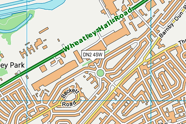 DN2 4SW map - OS VectorMap District (Ordnance Survey)