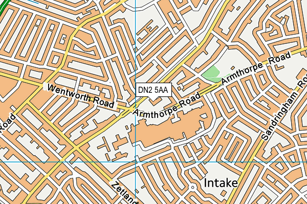 DN2 5AA map - OS VectorMap District (Ordnance Survey)