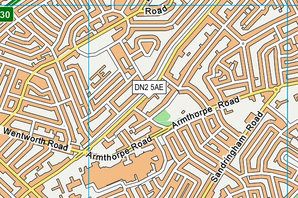 DN2 5AE map - OS VectorMap District (Ordnance Survey)