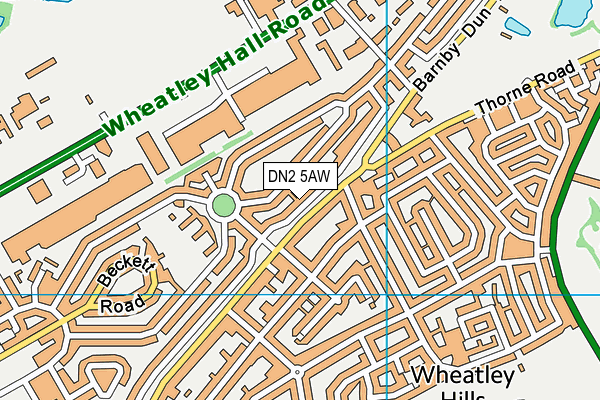 DN2 5AW map - OS VectorMap District (Ordnance Survey)