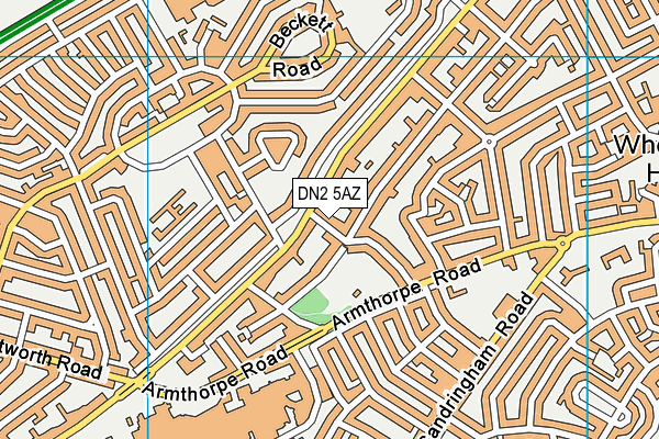 DN2 5AZ map - OS VectorMap District (Ordnance Survey)