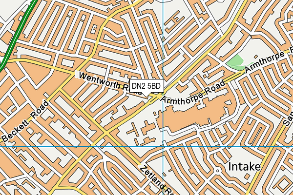 DN2 5BD map - OS VectorMap District (Ordnance Survey)