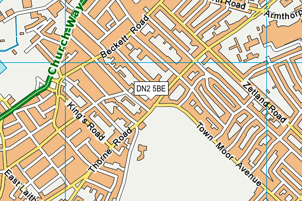DN2 5BE map - OS VectorMap District (Ordnance Survey)