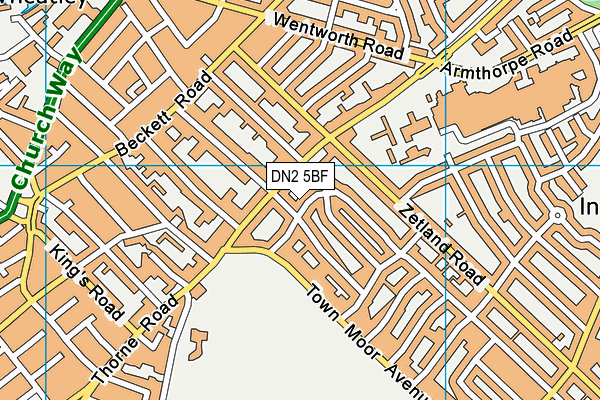 DN2 5BF map - OS VectorMap District (Ordnance Survey)