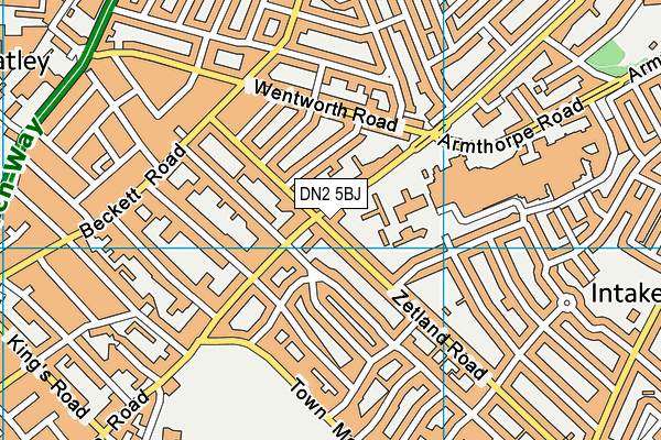DN2 5BJ map - OS VectorMap District (Ordnance Survey)