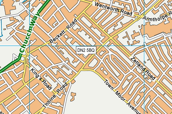 DN2 5BQ map - OS VectorMap District (Ordnance Survey)
