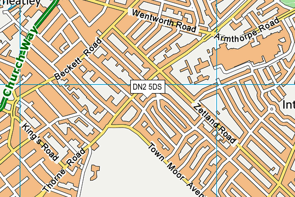 DN2 5DS map - OS VectorMap District (Ordnance Survey)