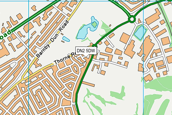 DN2 5DW map - OS VectorMap District (Ordnance Survey)