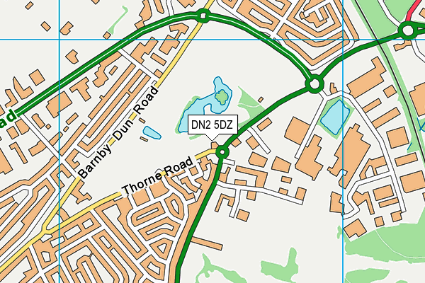 DN2 5DZ map - OS VectorMap District (Ordnance Survey)