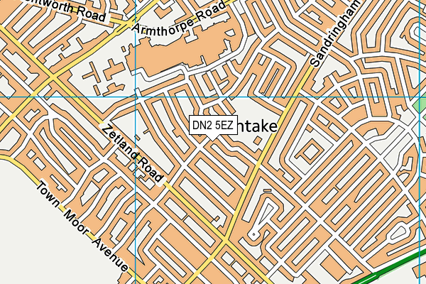 DN2 5EZ map - OS VectorMap District (Ordnance Survey)
