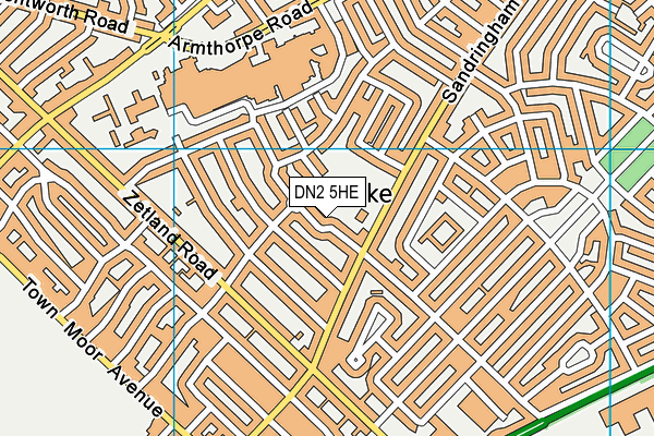 DN2 5HE map - OS VectorMap District (Ordnance Survey)