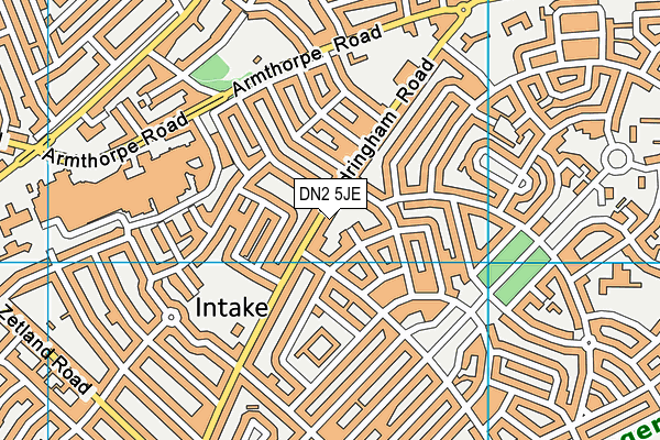 DN2 5JE map - OS VectorMap District (Ordnance Survey)