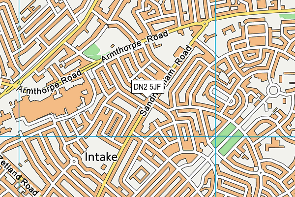 DN2 5JF map - OS VectorMap District (Ordnance Survey)