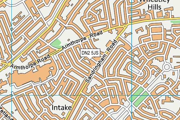 DN2 5JS map - OS VectorMap District (Ordnance Survey)
