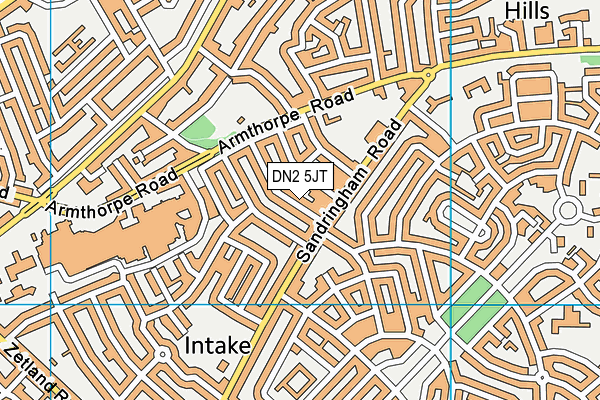 DN2 5JT map - OS VectorMap District (Ordnance Survey)