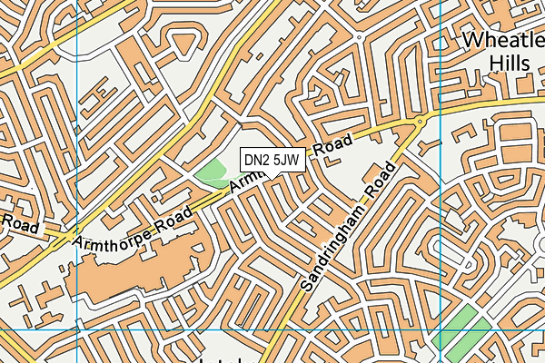 DN2 5JW map - OS VectorMap District (Ordnance Survey)