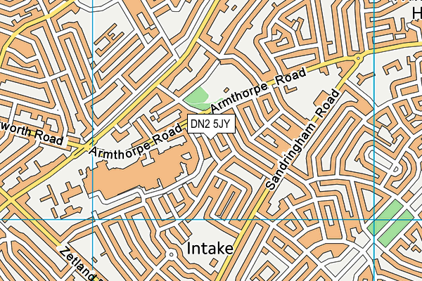 DN2 5JY map - OS VectorMap District (Ordnance Survey)