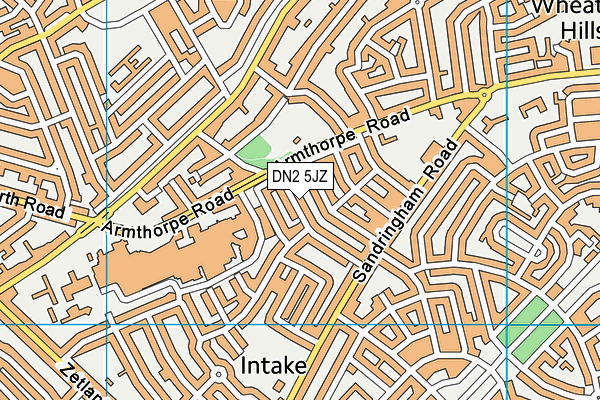 DN2 5JZ map - OS VectorMap District (Ordnance Survey)