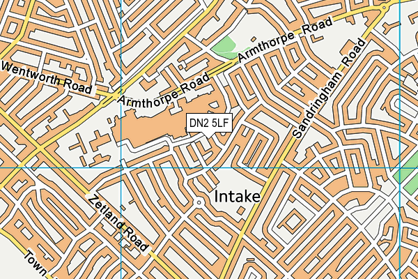 DN2 5LF map - OS VectorMap District (Ordnance Survey)