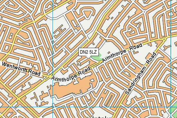 DN2 5LZ map - OS VectorMap District (Ordnance Survey)