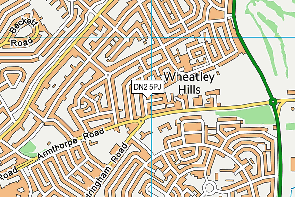 DN2 5PJ map - OS VectorMap District (Ordnance Survey)