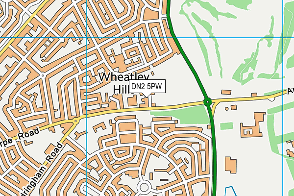 DN2 5PW map - OS VectorMap District (Ordnance Survey)