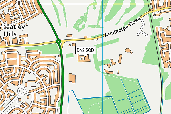 DN2 5QD map - OS VectorMap District (Ordnance Survey)