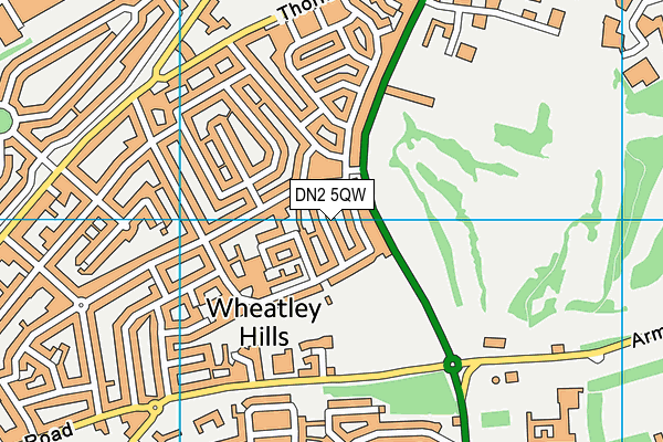 DN2 5QW map - OS VectorMap District (Ordnance Survey)