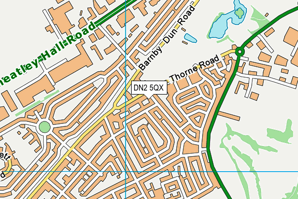 DN2 5QX map - OS VectorMap District (Ordnance Survey)