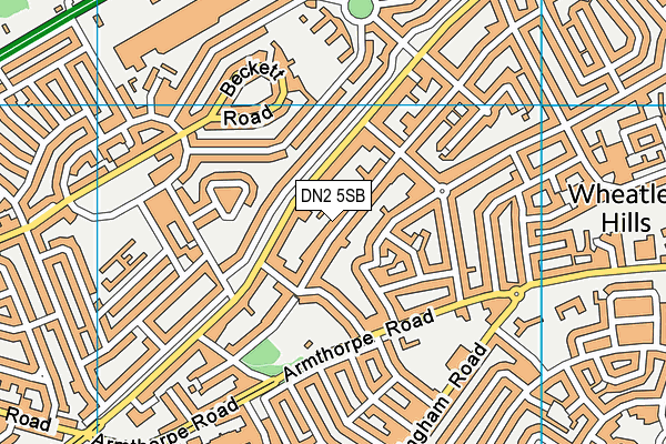 DN2 5SB map - OS VectorMap District (Ordnance Survey)
