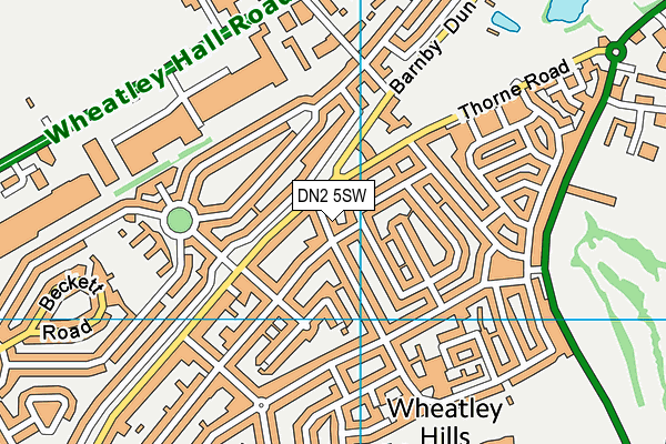 DN2 5SW map - OS VectorMap District (Ordnance Survey)