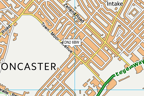 DN2 6BW map - OS VectorMap District (Ordnance Survey)