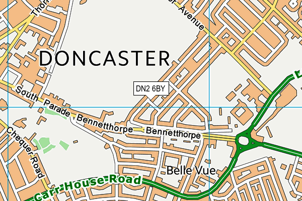 DN2 6BY map - OS VectorMap District (Ordnance Survey)